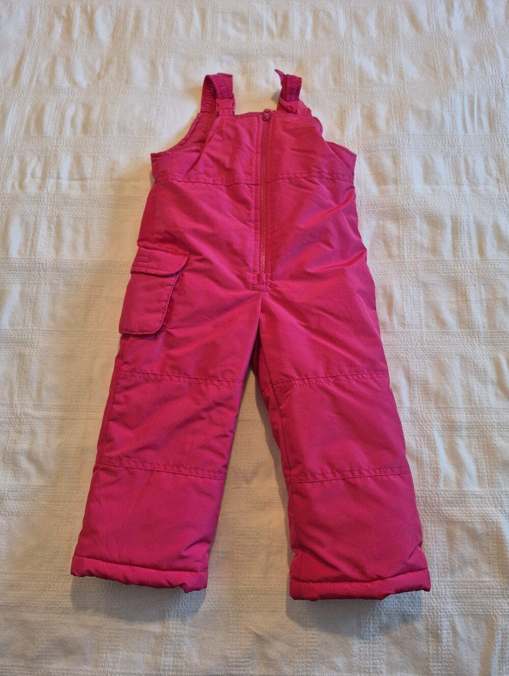 London Fog girls size 4T pink insulated bib ski snow pants adjustable EUC